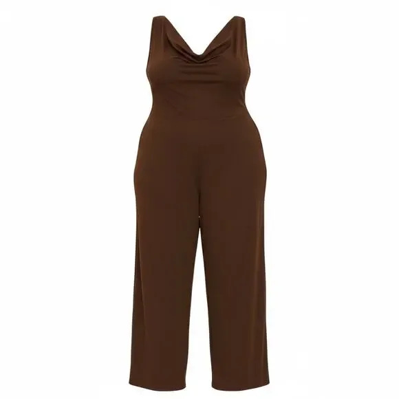 Jill Alexander Chocolate Brown Plus Size Jumpsuit – Sizes 1X–3X - Picture 7 of 10